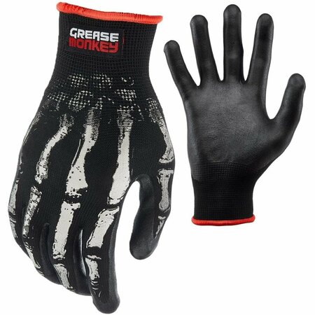 GREASE MONKEY Foam Nitrile Glove, Black - Large GR572773